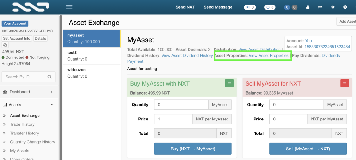 Asset Properties Asset Properties